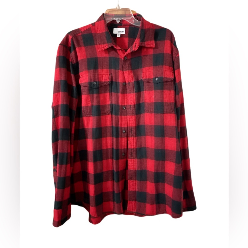 Sonoma Red and Black Plaid Shirt large